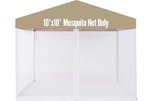 MIRAFIT Mosquito Net for 10' x10' Patio Gazebo, Outdoor Netting for Camping Canopy Pop Up Tent Screen House Wall Mesh Sidewall with Zipper, Universal Replacement Mosquito Net Only, White