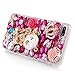 Mavis's Diary iPhone 7 Plus Case (5.5 inch) 3D Handmade Bling Crystal Diamond Shiny Sparkling Rhinestones Full Edge Protective Clear Hard PC Cover (Red)