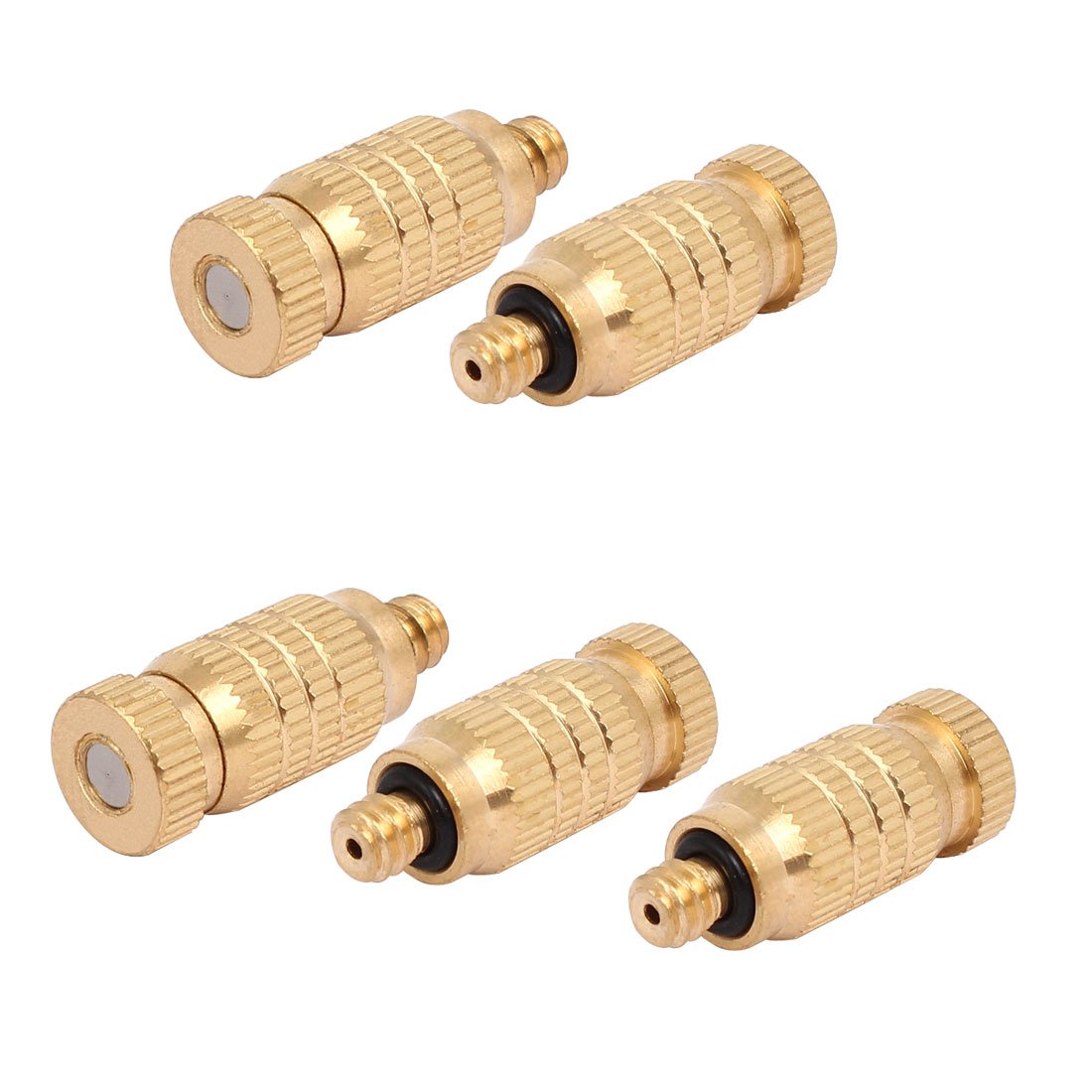 Sourcingmap 0.1mm Orifice Dia 25mm Long Brass Mist Nozzle Gold Tone 5pcs