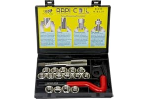 RAPI-COIL M14 x 2.0 Thread Repair Helicoil Kit, HSS M2 Tap & Drill, SS 304 Wire Inserts - Made in India