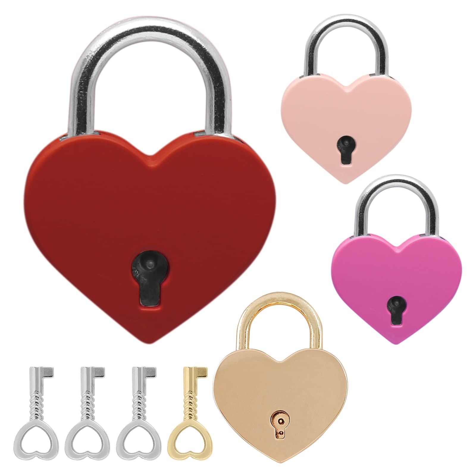 Jiozermi 4 Pcs Padlocks Key Lock with Key, Mini
