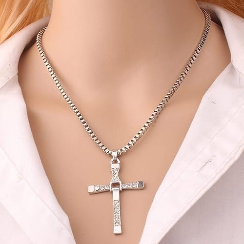 Stainless Steel Vin Diesel Cross Necklace Sterling Silver Speed