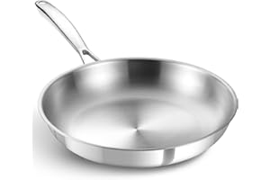 KOCH SYSTEME CS 8 Inch Tri-Ply Stainless Steel Frying Pan, 20cm Stainless Steel Pan, Small Skillet, Cooking Omelette Pan, Ind