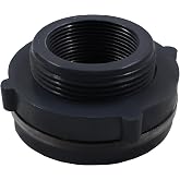 Rierdge 1 Pack 1-1/2" PVC Bulkhead Fitting | Bulkhead Tank Connector Adapter, For Rain Barrels, Water Tank, Aquariums, Dark Grey