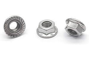 DGZ STORE M8x1.25mm 304 Stainless Steel Flange Left Hand Thread Hex Nuts Lock Nuts Reverse Nuts 5pcs