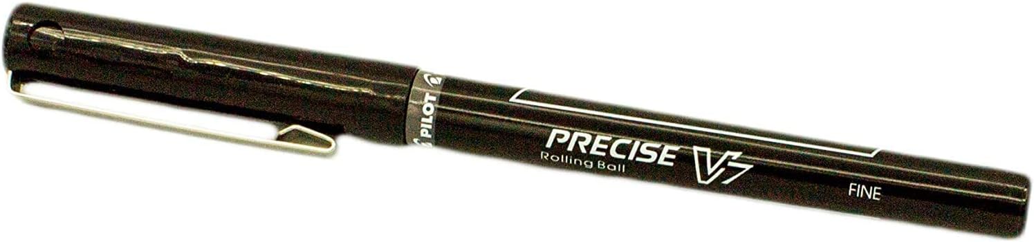 PILOT Precise V7 Stick Liquid Ink Rolling Ball Stick Pens, Fine Point (0.7mm) Black Ink, 4-Pack (26003) : Office Products