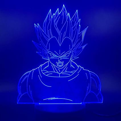 Amazon 3dイリュージョンランプledナイトライトアニメドラゴンボールベジータガール子供部屋の装飾テーブルランプ最高の子供 の誕生日ホリデーギフト子供のため Mobonic テーブルランプ
