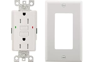 Wengart GFCI Outlet 1pack,125VAC 15Amp,Weather-Resistant and Tamper Resistant,LED Indicator,Ground Fault Electric with Decor 