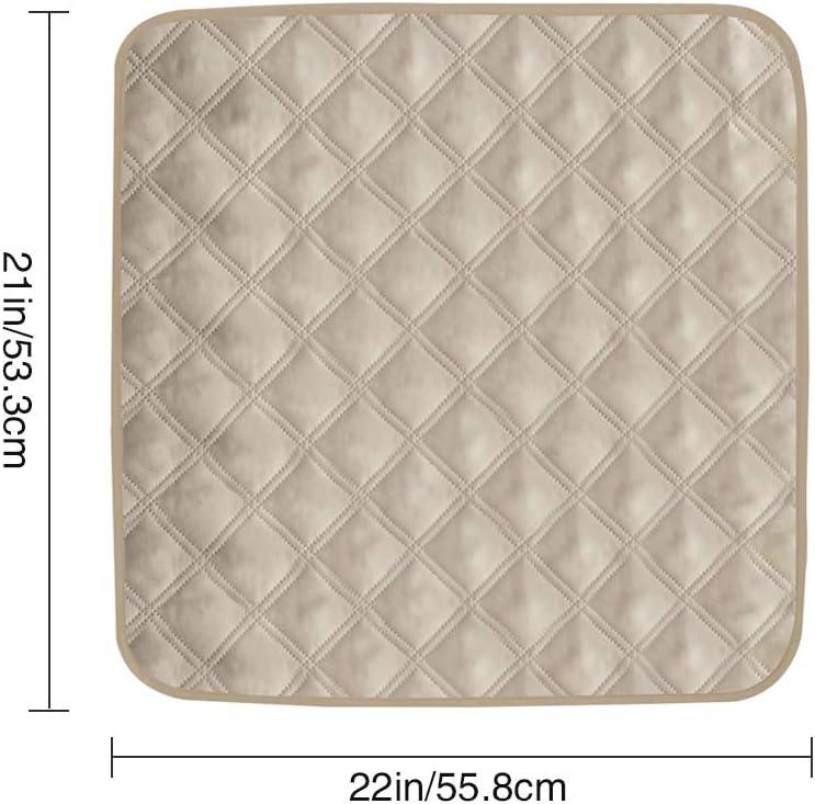 Non-Slip Absorbent Washable Incontinence Pad underpad Seat 4-Layer Design Chair Absorbent Pads Protection - for Seniors, Adult, Children, or Pet Underpad Protection - Set of 2 (Beige): Health & Personal Care