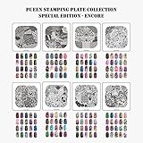 Pueen Nail Art Stamp Collection - Special Edition Encore 01-04 NEW Invention Set of 4 Double Sided All You Can Stamp Full Size Stamping Image Plates Manicure DIY (Infinite Images with Your Creativity) Now with Bonus Storage Case-BH000298