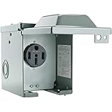 BougeRV 50 Amp 125/250 Volt RV Power Outlet Box,Enclosed Lockable Weatherproof Outdoor Electrical NEMA 14-50R Receptacle,ETL