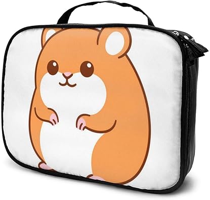 Amazon 化粧ポーチ レディース メンズ 大容量 かわいいかわいいハムスターの描画 面白い漫画ペットベクタークリップアート 母の日ギフト収納ボックススーツケース トラベルバッグ化粧ポーチ化粧筆化粧道具アクセサリー旅行 レディースバッグ 財布