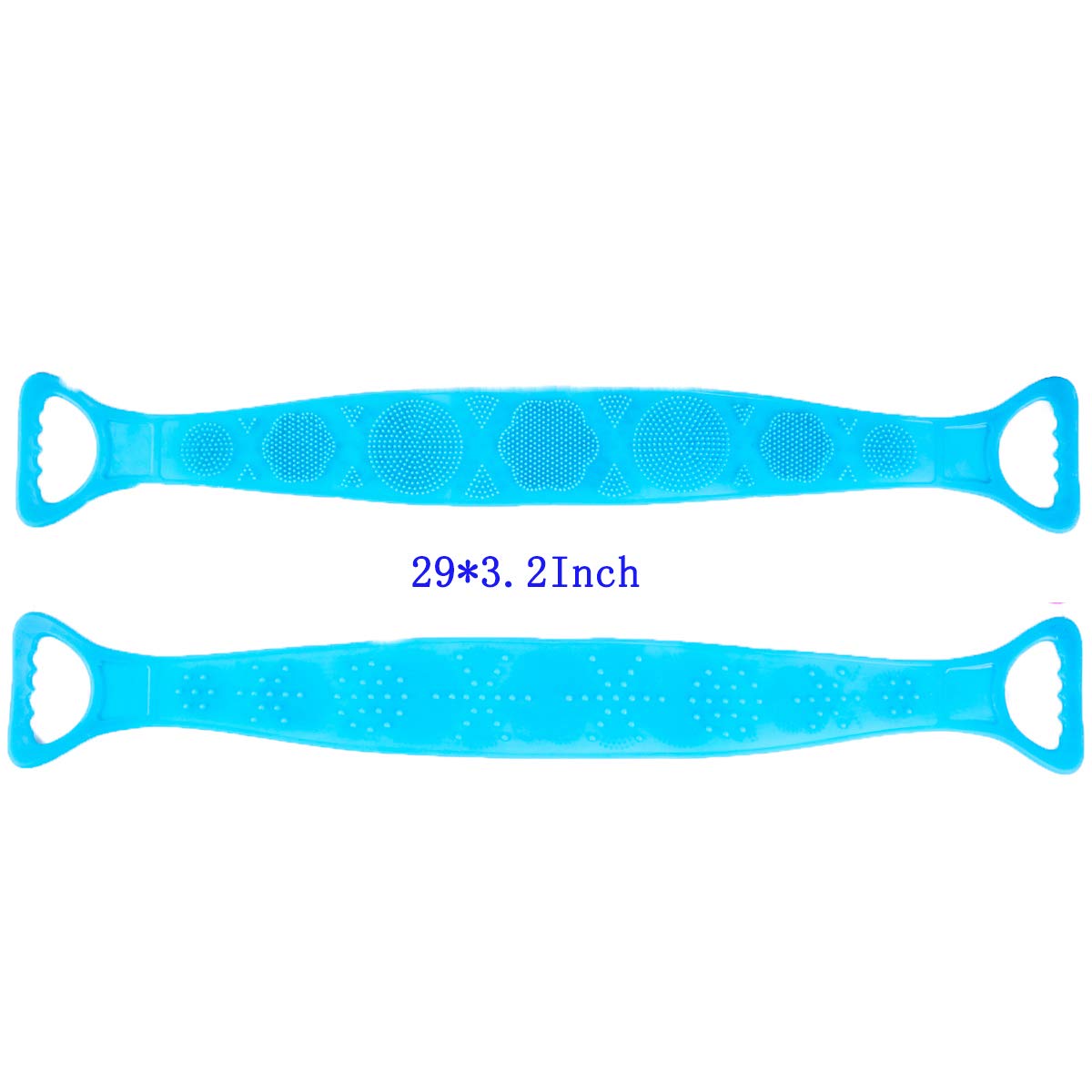 Silicone Bath Body Brush, Exfoliating Long Silicone Body Back Scrubber for Use in Shower, Double Side Massage Scrub Belt, Easy to Clean(29Inch, Blue) : Beauty