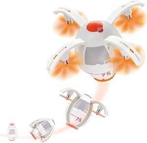 Tenergy TDR RC Quadcopter Egg Drone One-Key Stunt Move Remote Control Drone 2.4G 360 Degree Rolling Transformable Small Drone Auto Hover Flying Drones for Beginners