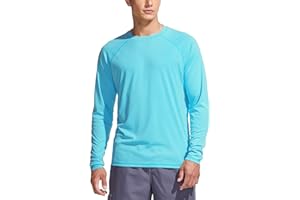 TSLA Men's Rashguard Swim Shirts, UPF 50+ Loose-Fit Long Sleeve Shirts, Cool Running Workout SPF/UV Sun Shirts
