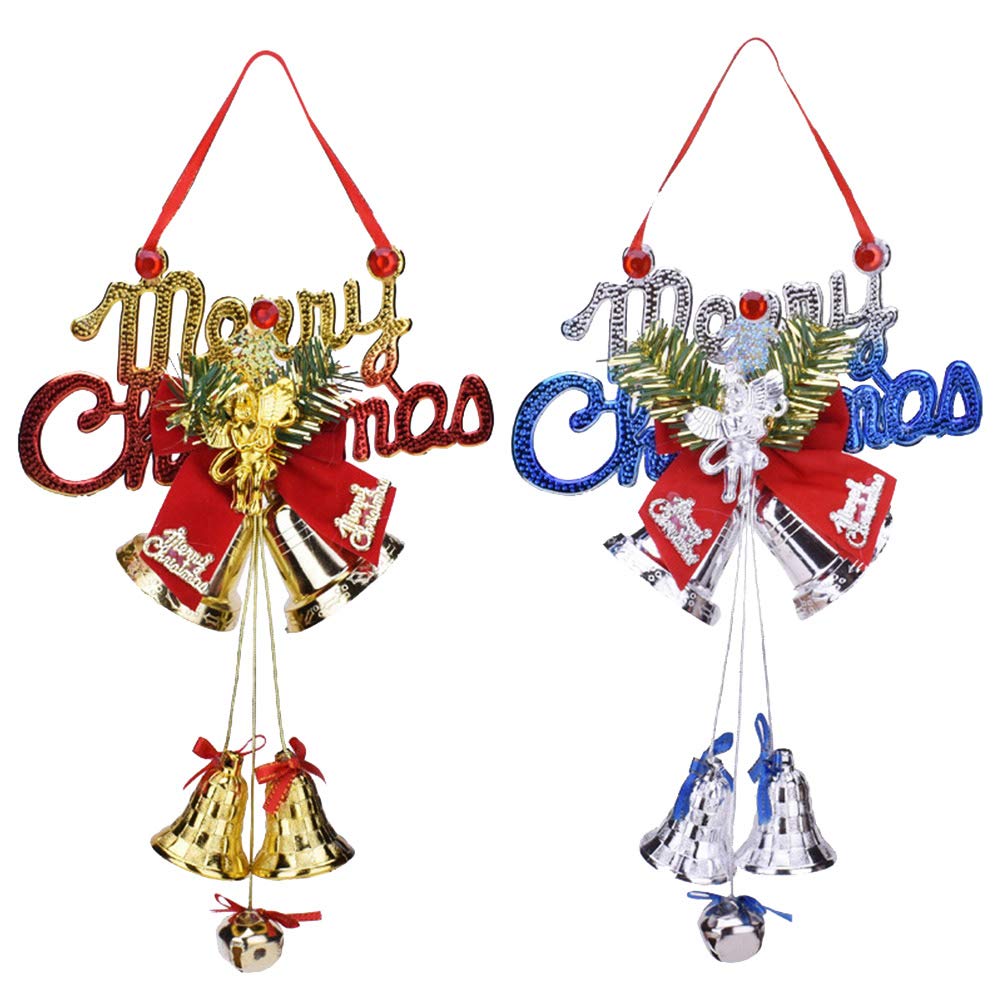 TOYMYTOY 2PCS Christmas Hanging Bells Ornament Xmas Tree Wall Pendant Ornaments