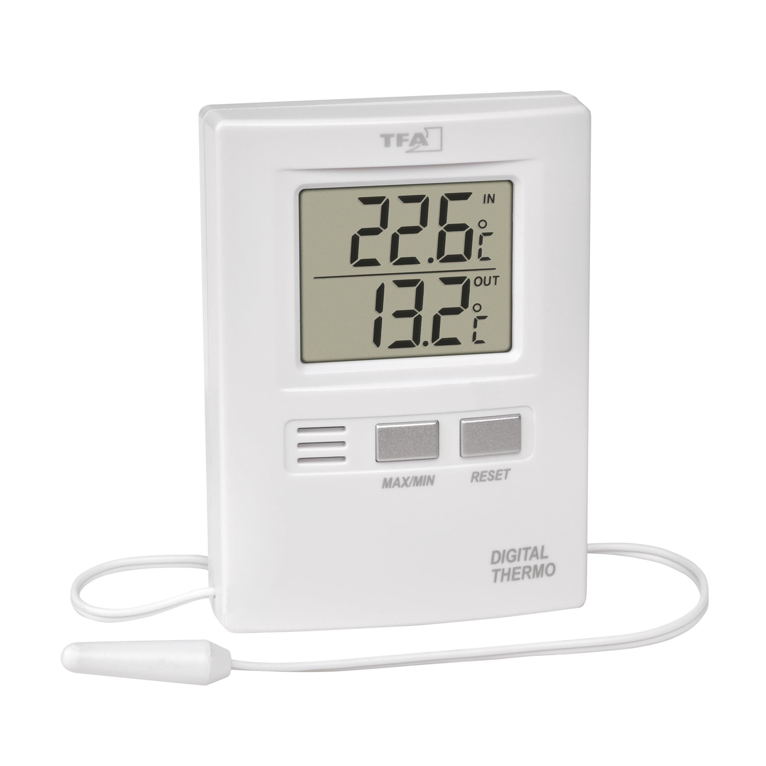 TFA Dostmann Digital Indoor-Outdoor Thermometer, Multi-Colour, 9.9 x 12 x 2.6 cm