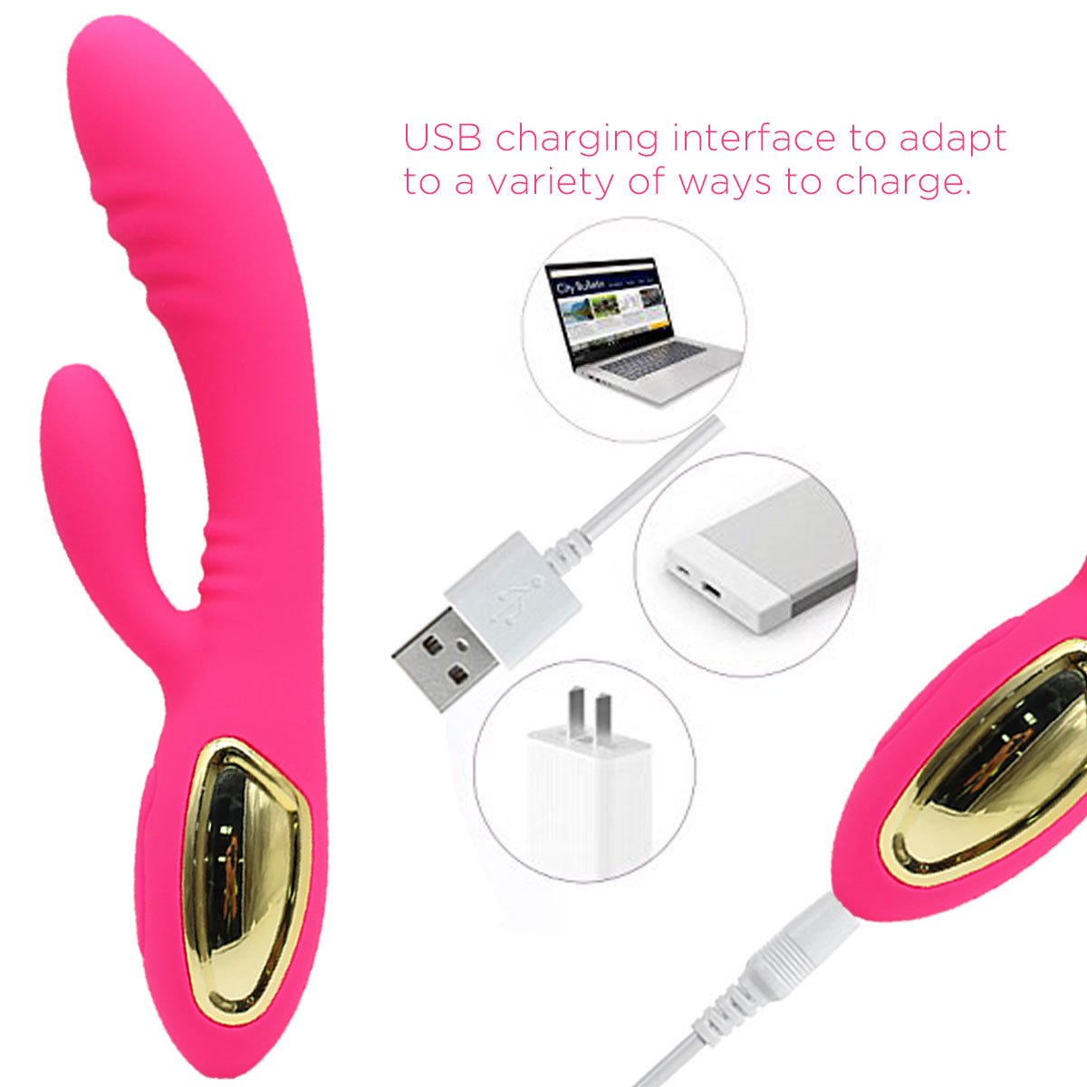 Vibrator TV LED with USB Cable Rechargeable Gift Set - Support Most Android Tablets Perfect for Bath and Body Works Artery Massager Long Time Use