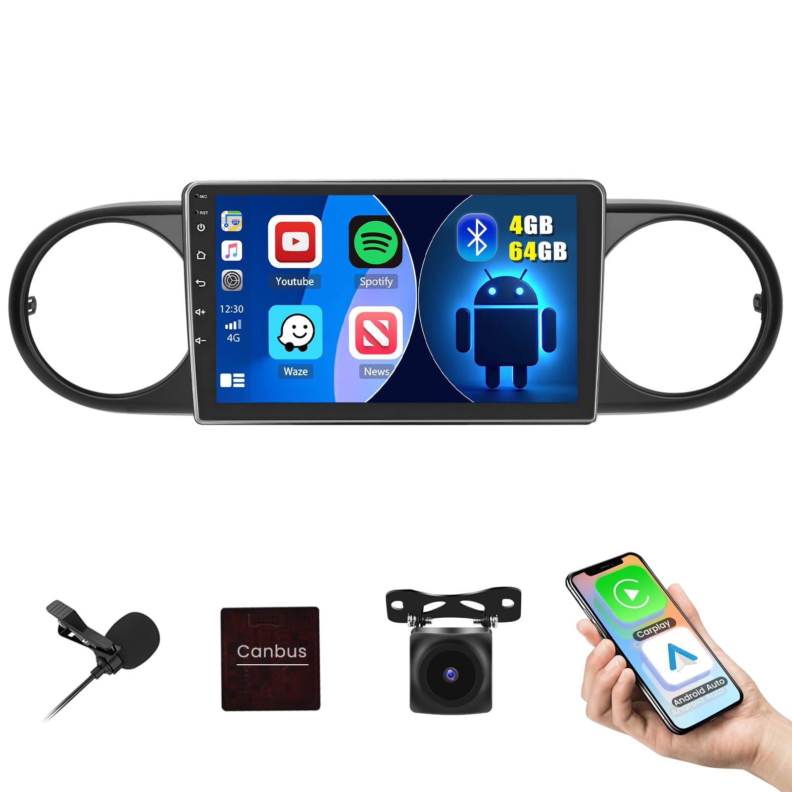 Photo 1 of [4G+64G] Inefala for Toyota Scion xB 2007-2019 Android 15 Car Radio Stereo with Wireless Carplay Android Auto, 9 Inch HD Touchscreen with WiFi GPS Bluetooth5.0 FM/RDS 32EQ SWC Canbus Backup Camera MIC