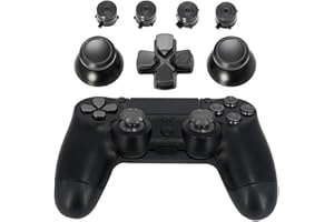 Jadebones Metal Replacement Repair Kits, Thumbsticks Thumb Grip Bullet and D-pad Buttons Compatible with PS4/PS4 Slim/PS4 Pro