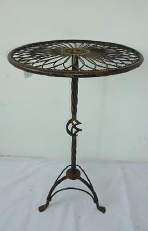 Metalltisch Braun Gartentisch Eisen Antik Nostalgie Design Runder Tisch Garten Amazon De Kuche Haushalt