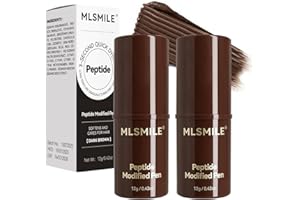 MLSMILE 2PCS Peptide Hair Color Comb,Nourish and Repair Hair Texture Comb Hair Dye Cream,Brown Portable Hair Colouring,2-in-1 Color Correction Stick with Comb to Cover Gray and White Hair