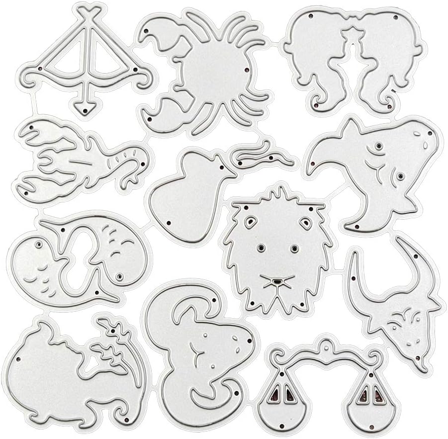 Rhfemd Carbon Steel Constellation Signs Cutting Die Embossing Stencil Template Mold DIY Paper Art Handcraft