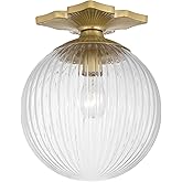 Crystorama Orly 10'' Aged Brass Semi Flush Mount