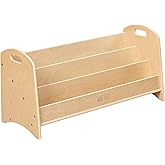 ECR4Kids 3-Shelf Floor Book Display with Handles, 36in, Childrens Furniture, Natural
