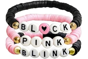 Neffliwe Handmade Black and Pink 3 Pcs Friendship Bracelets Kit Korean pop Merch Gifts for fans women men
