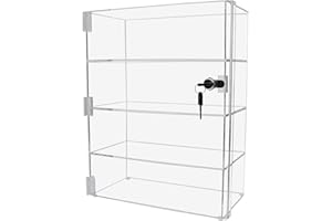 305Displays Acrylic Countertop Display Case 12" x 6" x 16" Locking Security Showcase Safe Box