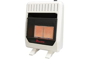 HEARTH SENSE HearthSense IR16T-BB Ventless Dual Fuel Infrared Space Heater with Thermostat Control for Home and Office Use, 20000 BTU, Heats Up to 950 Sq. Ft., Includes Wall Mount, Base Feet, and Blower, White