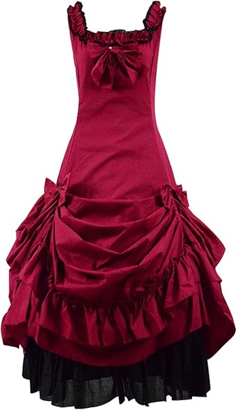 red sleeveless gown