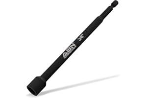 ABN 3/8 IN Impact Nut Driver Tool - SAE 6 IN Long Shank Nut Driver Bits Magnetic Tip Sockets, 1/4 IN Hex Shank