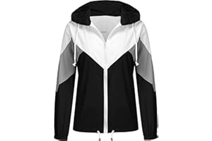 SoTeer Women's Waterproof Rain Jackets Lightweight Hooded Windbreaker Packable Active Outdoor Raincoat
