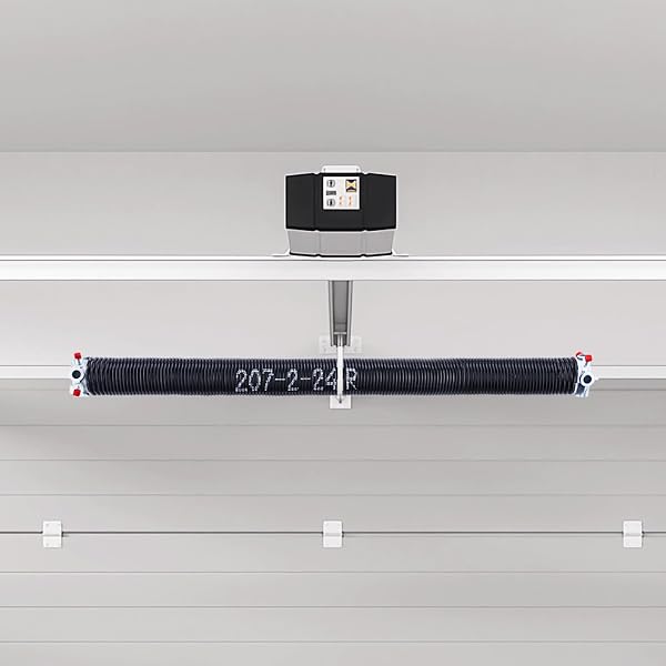 VEVOR GARAGE DOOR TORSION SPRINGS, PAIR OF 0.207 X 2 X 24 IN, 16000 CYCLES, ELECTROPHORESIS BLACK COATED FOR REPLACEMENT, GARAGE DOOR SPRINGS WITH NON-SLIP WINDING BARS, GLOVES AND MOUNTING WRENCH