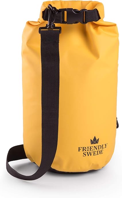 Amazon Com The Friendly Swede Waterproof Dry Bag Roll Top Sack For Kayaking Rafting Boating Swimming Camping Hiking Beach Fishing 1 X Yellow 10l Sports Outdoors