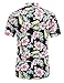 JEETOO Men's Casual Flower Print Short Sleeve Button Down Hawaiian Aloha Shirt(M,Blackflower)