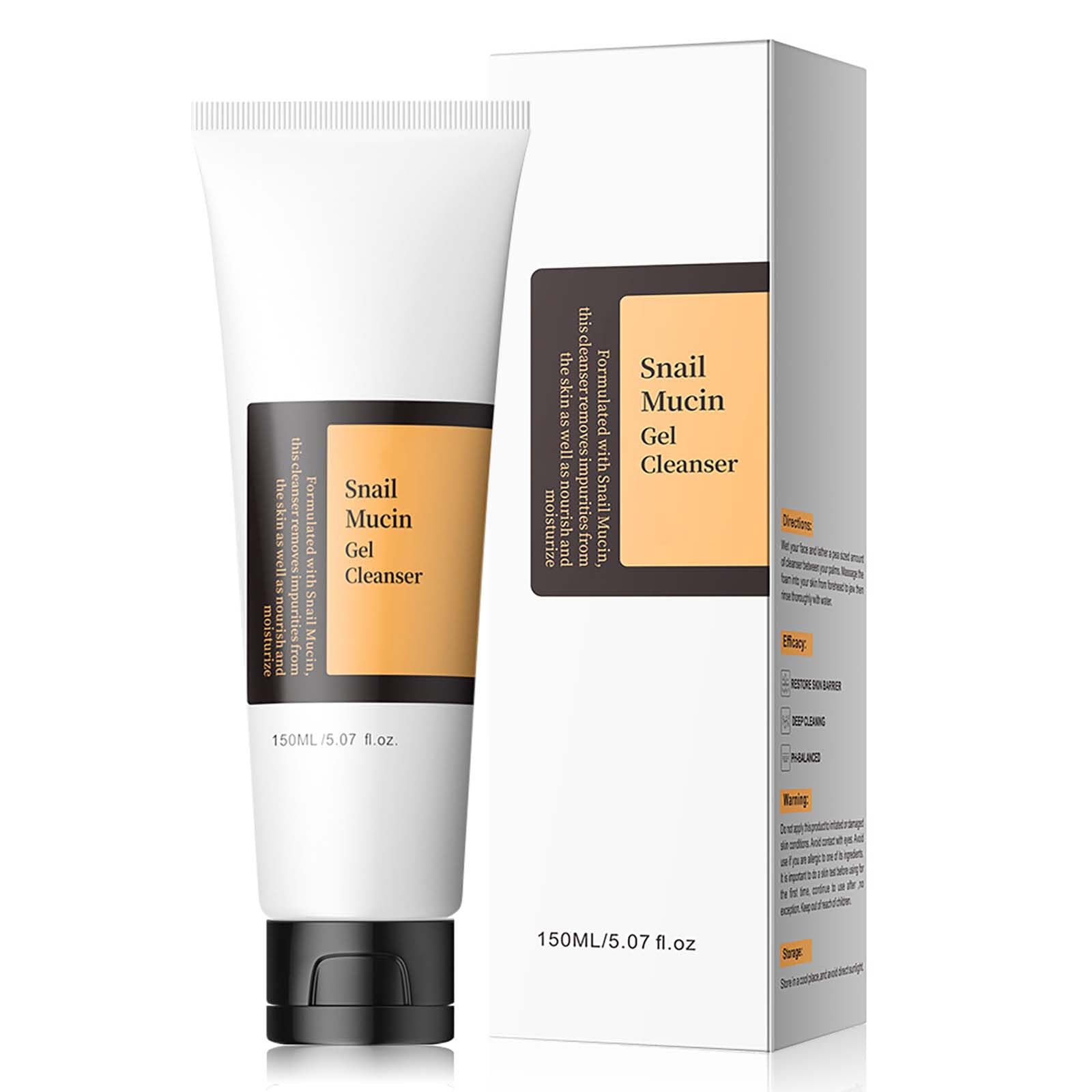 Snail Mucin Facial Cleanser, Hydrating Face Cleanser, Face Wash for Women Men, Travel Size Cream Cleanser Fine Foam Deep Pore Cleansing Moisture Locking for Oil Skin & Dry Care