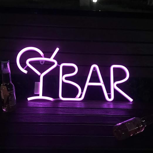 Amazon Co Jp Amevrgths ネオンサイン ライトアップ文字 ネオン文字 マーキー文字 ライト付き ホワイトライトアップサイン 壁装飾 クリスマスパーティー バー デコレーションライト 結婚式 誕生日プロポーズ用 Bar パープル Diy Tools Garden