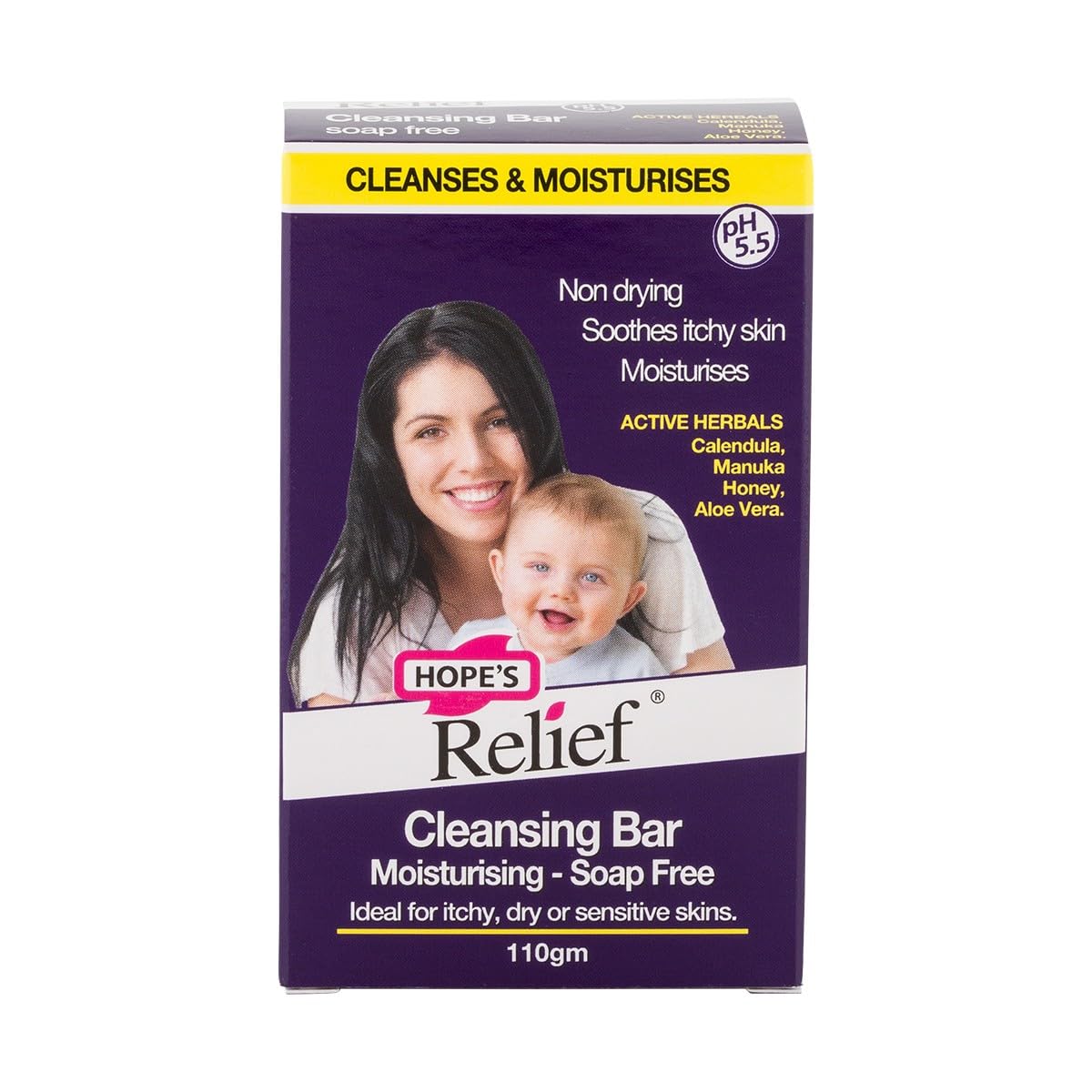 Hope's Relief, Natural Skincare Cleansing Bar Soap Free for Sensitive, Dry and Dehydrated Skin