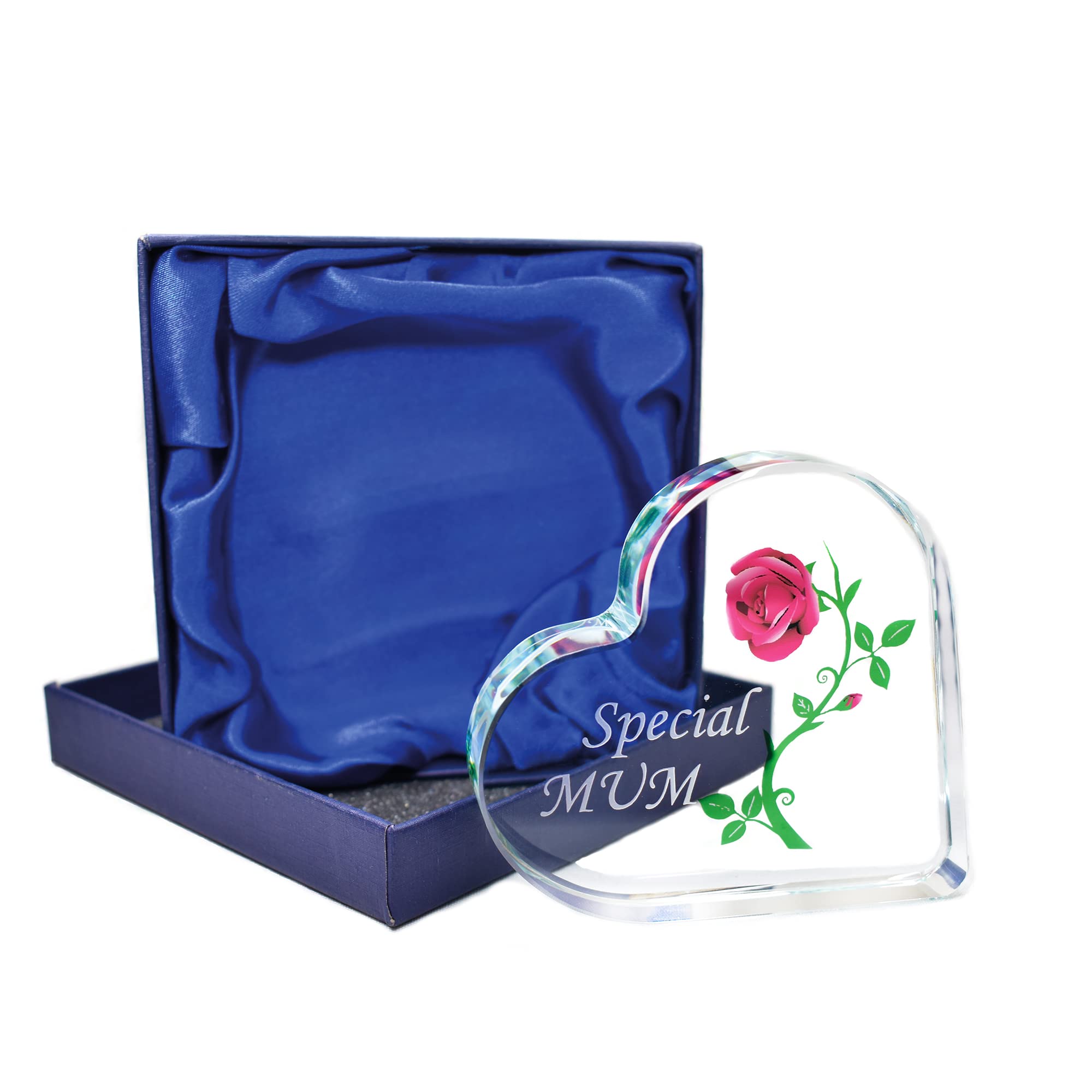 Engraved Glass Heart Plaque Special Mum Gift for Mother's Day Birthday Christmas Gifts for Mum