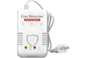 AOTIQUAL High Precision Natural Gas Detector & Combustible Alarm - Plug and Play with Advanced Chip Technology, 85dB Alarm for Methane, Propane, Ethane, LPG, and LNG - Ideal for Home and Kitchen Safety