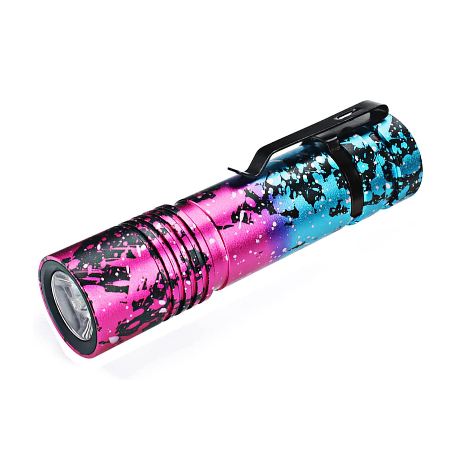 ULTRAFIRE Rechargeable Small LED Torch, 800 Lumens Stepless Dimming Tactical Torch, 5 Modes Mini Pocket Flashlight for Kids Camping Outdoor Emergency, UF02 (Pink)