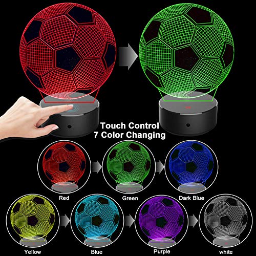 Soccer 3D LED Night Light for Kid Girl,3D Optical Illusion Lamp Nightlight for Bedroom Lamps with Re - //coolthings.us