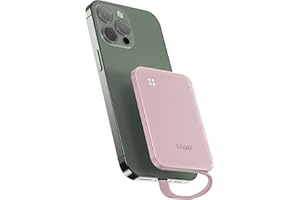 TG90° TG90 4500mah Small Portable Power Bank Built-in Cable, Ultra Slim Portable Cell Phone Battery Pack Charger Compatible with iPhone 14/14 Pro/13/13 Pro Max/12/12 Pro Max/11/11 Pro Max/X/XS/SE/8 and More