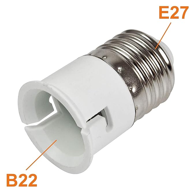 True Shopee E27 To B22 Screw Base Socket Ceramic Lamp Holder Light Bulb Adapter (White,
