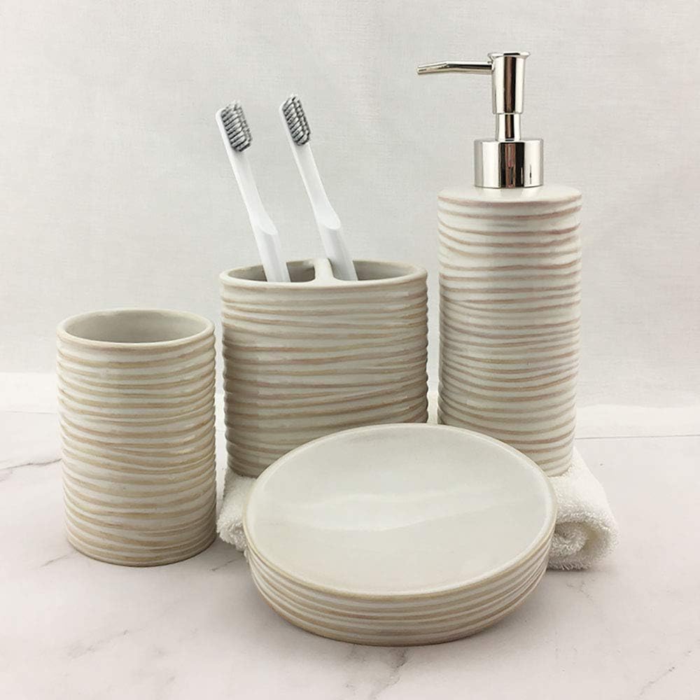 JWZQ Juego De Tazas De Lavado De Cerámica,Dispensador De Jabón Creativo