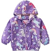 Girls Cartoon Unicorn Jackets Spring Zip Kids Hooded Flamingo Windbreaker for Toddler Pink Light Outwear