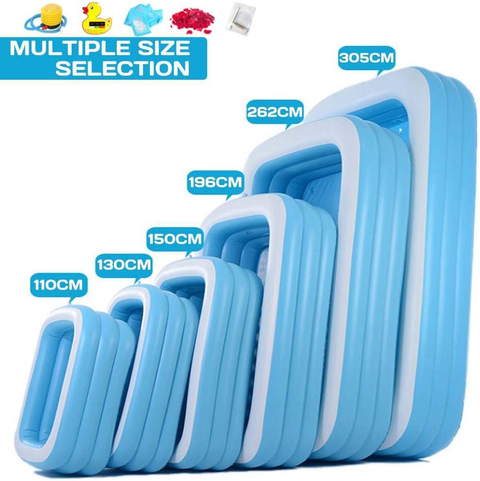 XULONG Thicken Inflatable Swimming Pool Adults Kids Pool Bathing Tub Outdoor Indoor Swimming Pool Nflatable Bathtub,150 x 110 x 50cm